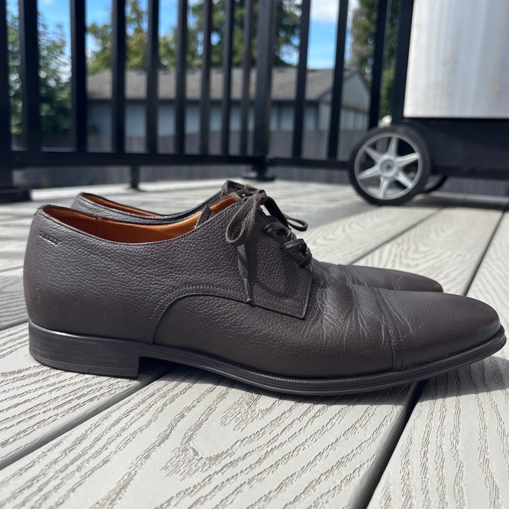 Bally of Switzerland Mens Brown Leather Dress Shoes Oxfords Size‎ 8D Tayson